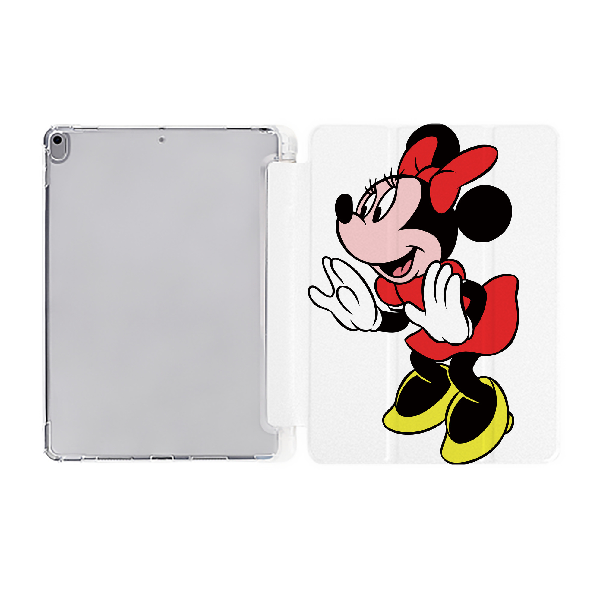 （画像用） ミッキーマウス Mickey Mouse IPad ケース ペン収納付き 三つ折りスタンド PUレザー×シリコン 対応機種9.5/10.5/10.9インチ